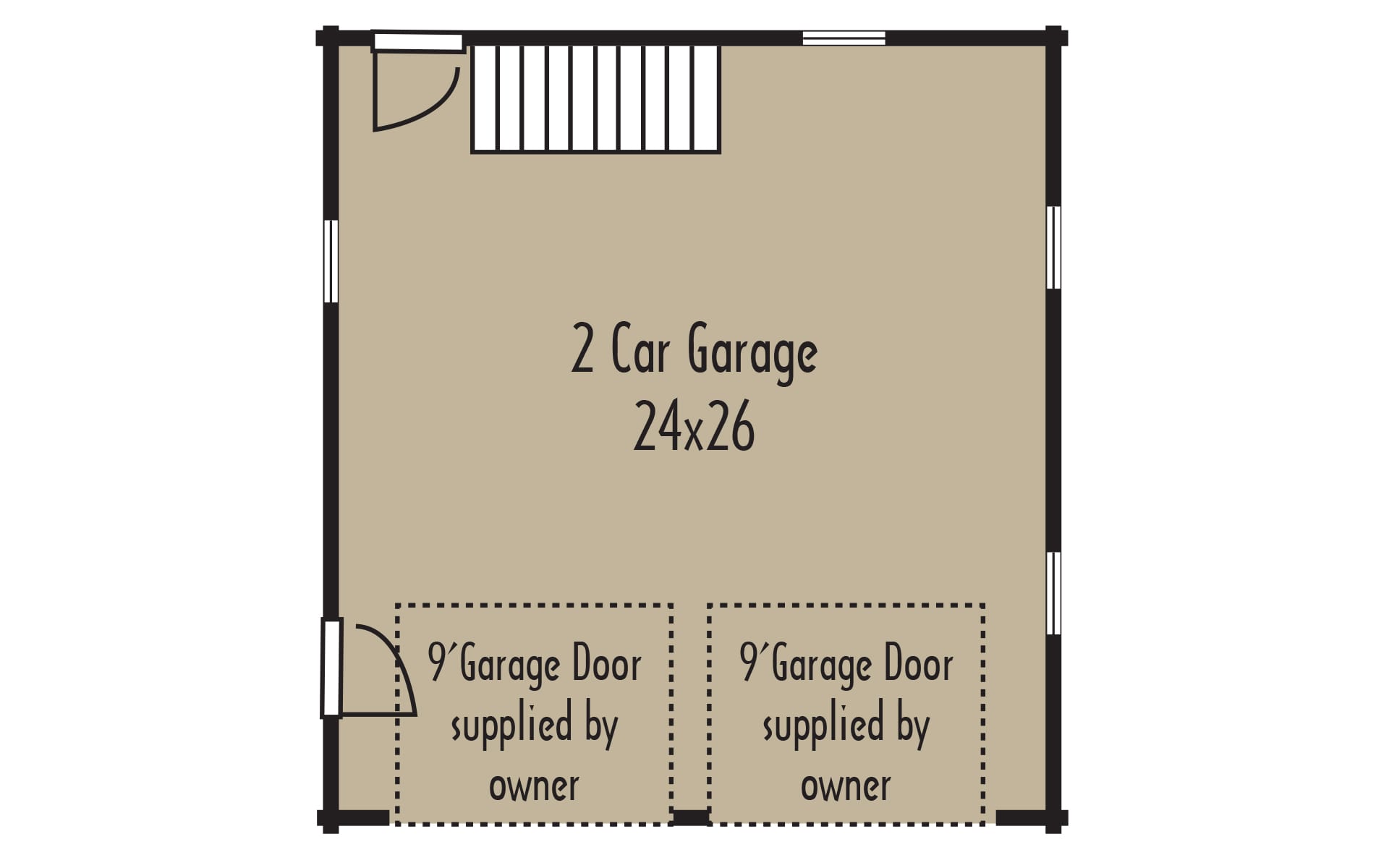 Garages 2 car Gambrel 1stFloor - Coventry Log Homes