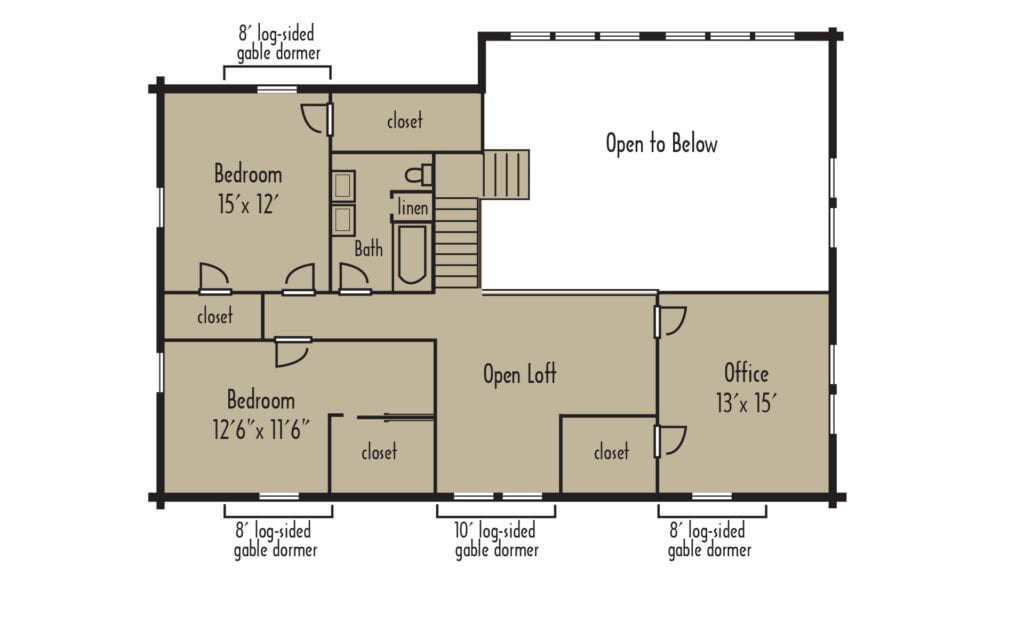 Craftsman BearRock 2ndFloorH 1024x640 1 - Coventry Log Homes