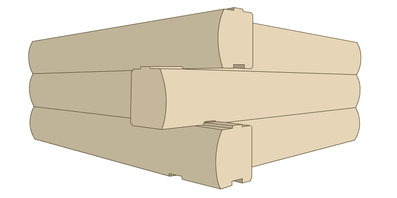 corner options d log butt pass - Coventry Log Homes
