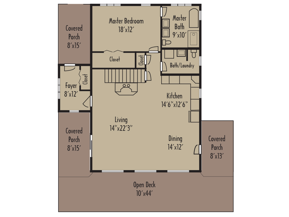 floorplan first floor - Coventry Log Homes