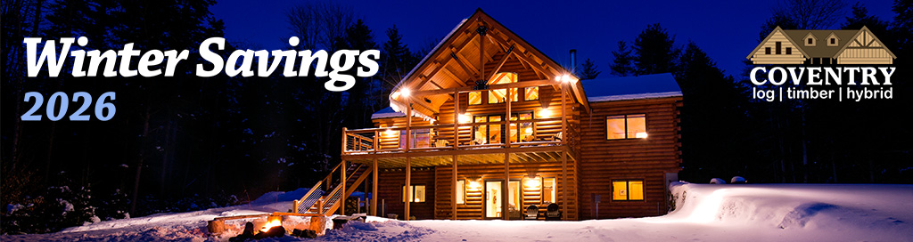2026 Winter Savings banner - Coventry Log Homes